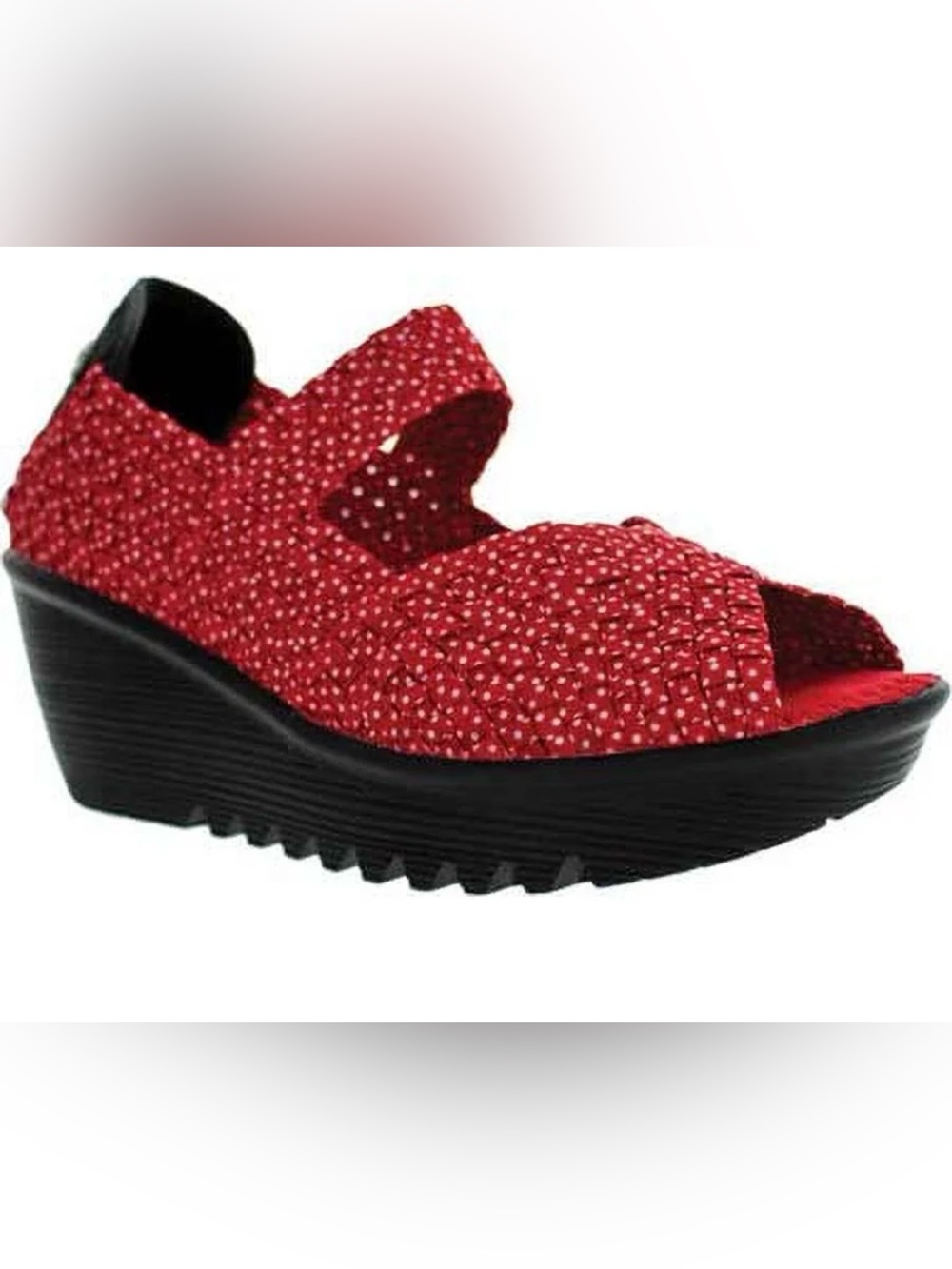 Bernie Mev red and white Halle platform shoes size 38